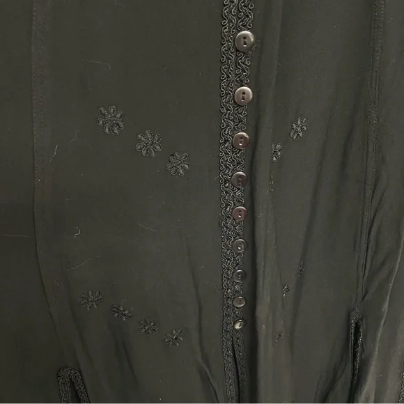 Vintage Split Hem Black Boho Hippie Stevie Nicks Style Maxi Skirt L XL - Picture 7 of 11